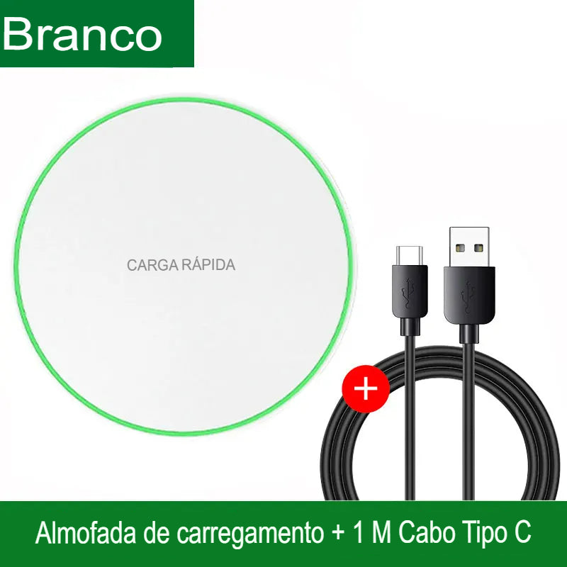 Carregador Sem Fio Indução para iPhone, Samsung e Xiaomi