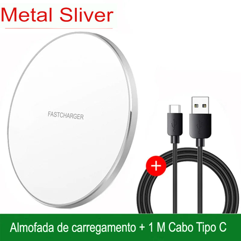 Carregador Sem Fio Indução para iPhone, Samsung e Xiaomi